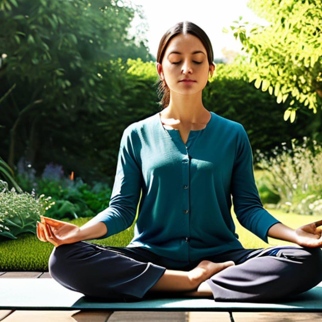 **

"A serene woman meditating in a sunlit garden, fully clothed in comfortable, modest clothing, practicing mindfulness, safe for work, appropriate content, perfect anatomy, natural pose, digital art, peaceful ambiance, professional quality."

**