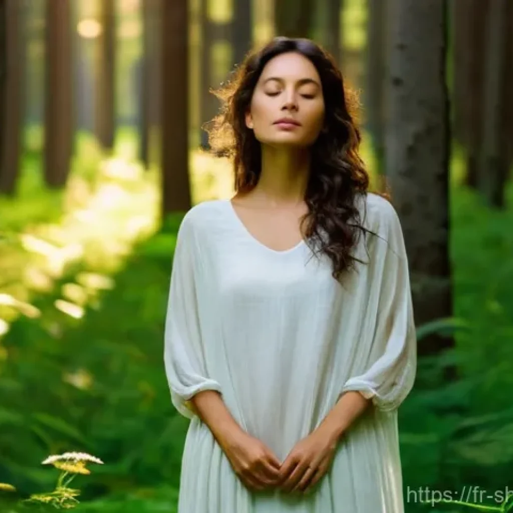 무속인들의 생활 - **Prompt 1: The Soul's Awakening**
    "A serene, contemplative woman in her late 20s to early 30s s...