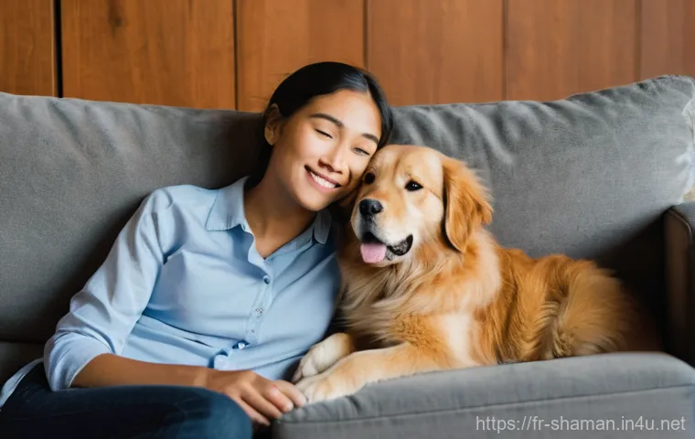 무속과 애완동물 의식 - Image Prompt 1: Intuitive Connection and Shared Understanding**