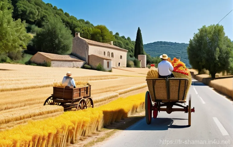 무속 의식에서 농업 관련 굿 - Autumn's Embrace: Nourishing the Earth with Mulch**

**Prompt:** An inviting autumn scene in a vibra...