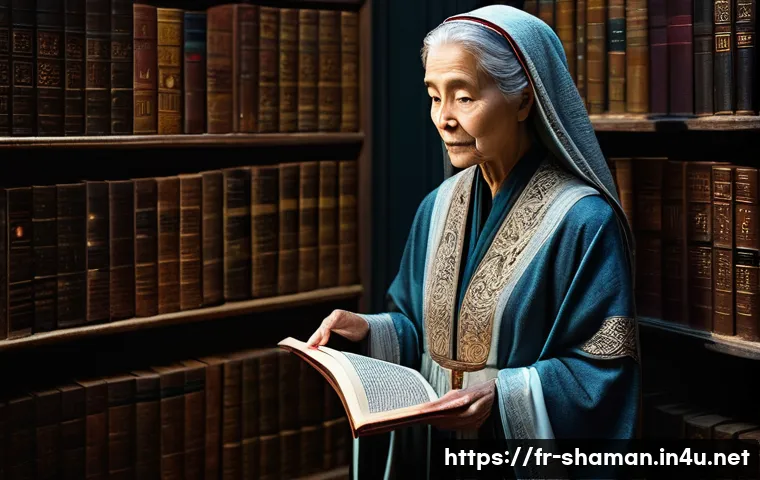 무속 신앙과 AI의 결합 - **Prompt 1: Ancient Wisdom Meets AI Exploration**
    A wise, elderly woman with a serene expression...