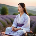 Home 22 무속 신 내림 증상 - A serene scene depicting a French countryside meditation ritual inspired by Korean shamanism traditi...