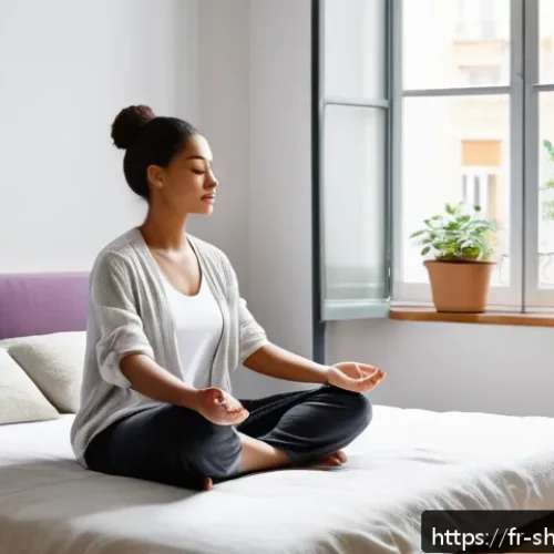 Home 32 무속에서 행운을 기원하는 법 - A serene morning bedroom scene in a modern French apartment with soft natural light streaming throug...
